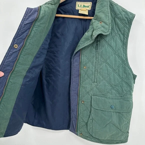 LL Bean Womens Large Green Quilted Thinsulate Vest Stock 6646 Vintage Style - Picture 6 of 7